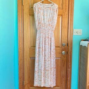 Women’s Paper Crown long floral formal dress with adjustable lining/slip